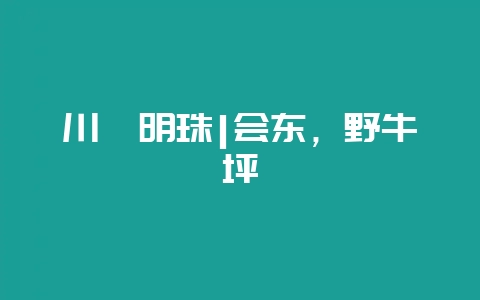 川滇明珠|会东，野牛坪-会东网