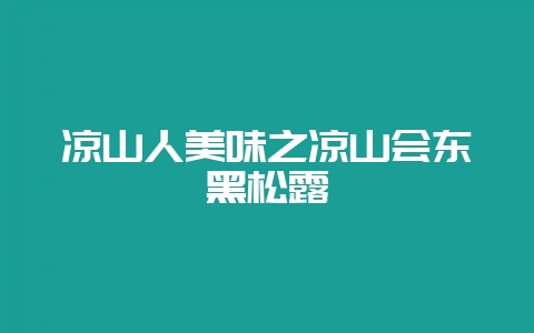 凉山人美味之凉山会东黑松露插图 凉山人美味之凉山会东黑松露插图