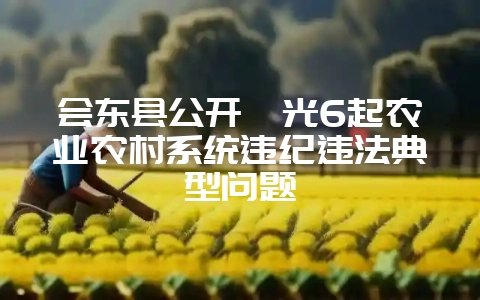 会东县公开曝光6起农业农村系统违纪违法典型问题-会东网
