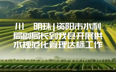川滇明珠|资阳市水利局副局长到我县开展供水规范化管理达标工作-会东网
