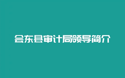 会东县审计局领导简介