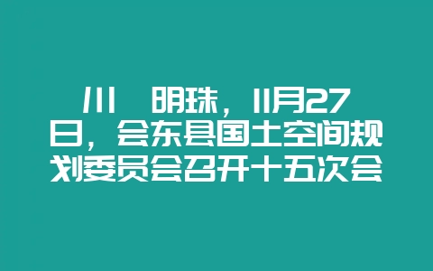 川滇明珠，11月27日，会东县国土空间规划委员会召开十五次会议-会东网