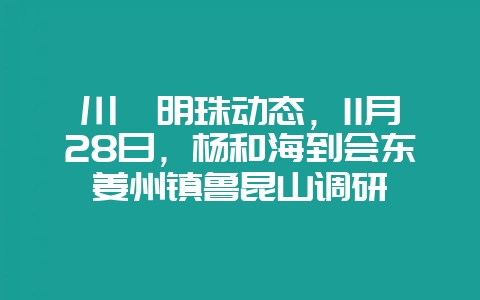 川滇明珠动态，11月28日，杨和海到会东姜州镇鲁昆山调研-会东网