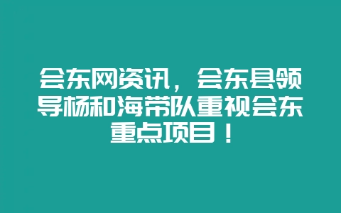 会东网资讯，会东县领导杨和海带队重视会东重点项目！-会东网