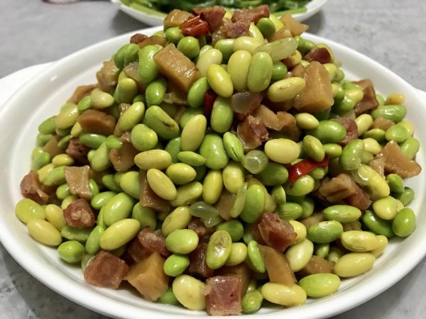 豆角炒肉拌面的做法?木瓜肉片炒毛豆的做法？插图5