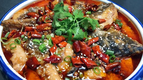 会东网美食丨川味炝锅鱼、肉丝花生凉粉、咸蛋黄烧茄子做法插图