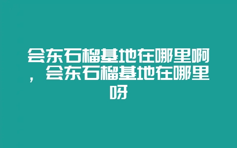 会东石榴基地在哪里啊，会东石榴基地在哪里呀-会东网