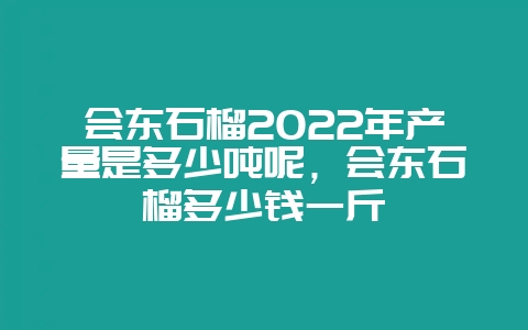 会东石榴2022年产量是多少吨呢，会东石榴多少钱一斤-会东网