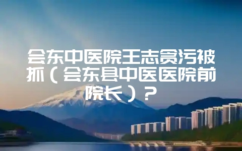 会东中医院王志贪污被抓（会东县中医医院前院长）？-会东网