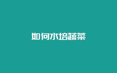 如何水培蔬菜插图 如何水培蔬菜插图
