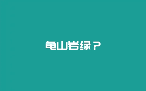 龟山岩绿？-会东网
