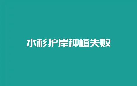 水杉护岸种植失败-会东网