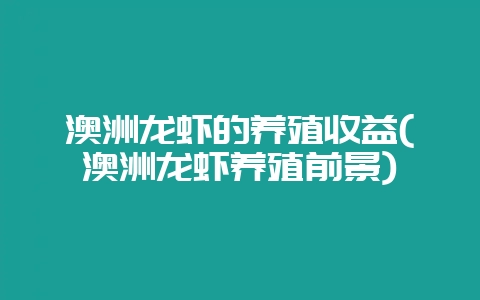 澳洲龙虾的养殖收益(澳洲龙虾养殖前景)-会东网
