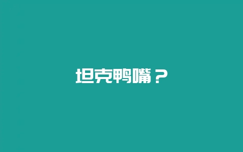 坦克鸭嘴？-会东网