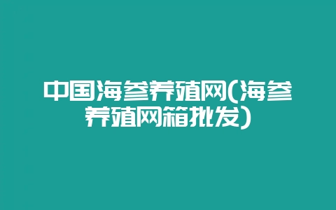 中国海参养殖网(海参养殖网箱批发)插图 中国海参养殖网(海参养殖网箱批发)插图