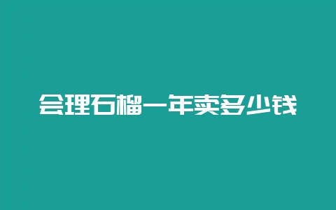 会理石榴一年卖多少钱-会东网