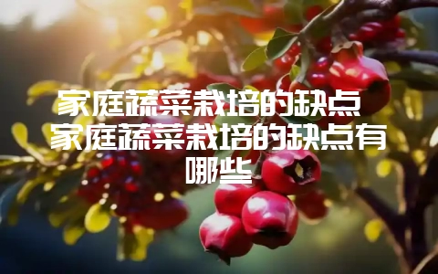 家庭蔬菜栽培的缺点 家庭蔬菜栽培的缺点有哪些-会东网