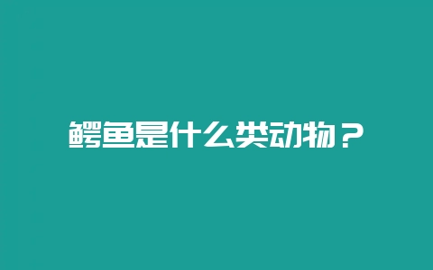 鳄鱼是什么类动物？-会东网