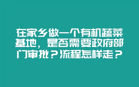 在家乡做一个有机蔬菜基地，是否需要政府部门审批？流程怎样走？前景如何。-会东网