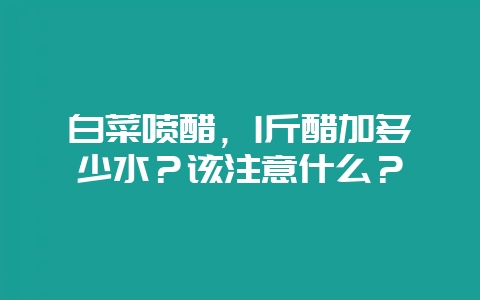 白菜喷醋，1斤醋加多少水？该注意什么？-会东网
