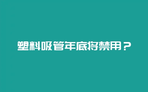 塑料吸管年底将禁用?-会东网
