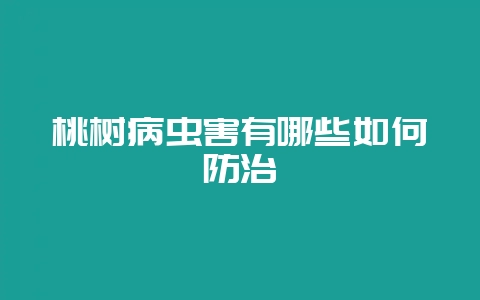 桃树病虫害有哪些如何防治插图 桃树病虫害有哪些如何防治插图