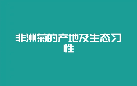 非洲菊的产地及生态习性-会东网