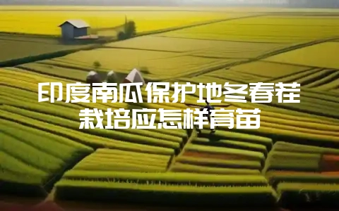 印度南瓜保护地冬春茬栽培应怎样育苗-会东网