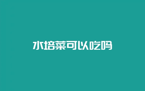 水培菜可以吃吗插图 水培菜可以吃吗插图