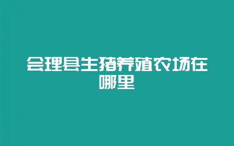 会理县生猪养殖农场在哪里-会东网