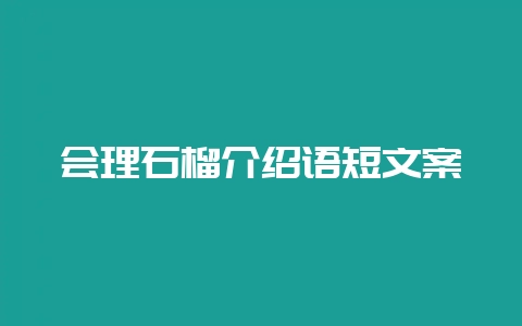 会理石榴介绍语短文案-会东网
