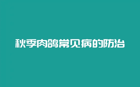 秋季肉鸽常见病的防治插图 秋季肉鸽常见病的防治插图