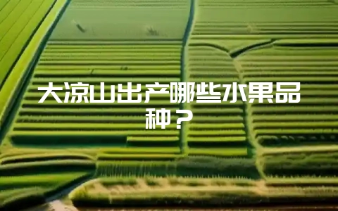 大凉山出产哪些水果品种？-会东网