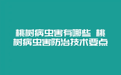 桃树病虫害有哪些 桃树病虫害防治技术要点-会东网