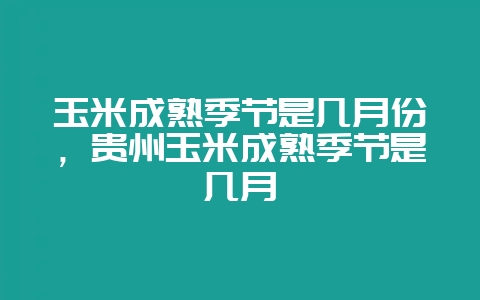 玉米成熟季节是几月份,贵州玉米成熟季节是几月插图 玉米成熟季节是几月份,贵州玉米成熟季节是几月插图