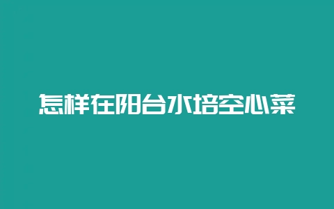 怎样在阳台水培空心菜-会东网
