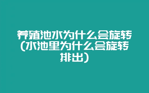 养殖池水为什么会旋转(水池里为什么会旋转排出)-会东网