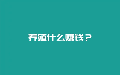养殖什么赚钱？-会东网