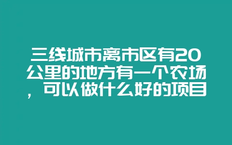 三线城市离市区有20公里的地方有一个农场，可以做什么好的项目？-会东网