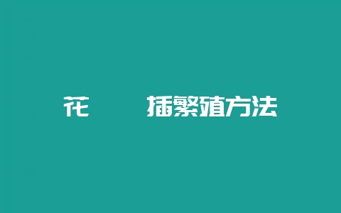 花卉扦插繁殖方法-会东网