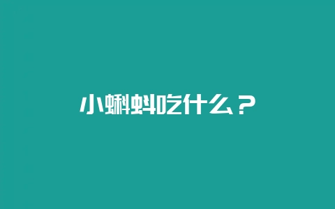 小蝌蚪吃什么？-会东网