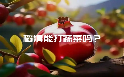 稻清能打蔬菜吗？-会东网
