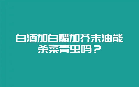 白酒加白醋加芥末油能杀菜青虫吗?插图 白酒加白醋加芥末油能杀菜青虫吗?插图