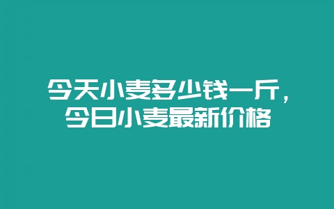 今天小麦多少钱一斤，今日小麦最新价格-会东网
