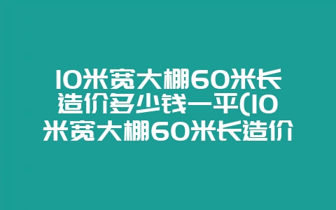 10米宽大棚60米长造价多少钱一平(10米宽大棚60米长造价多少钱一平方)插图 10米宽大棚60米长造价多少钱一平(10米宽大棚60米长造价多少钱一平方)插图