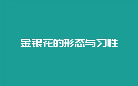金银花的形态与习性-会东网