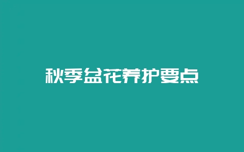 秋季盆花养护要点插图 秋季盆花养护要点插图