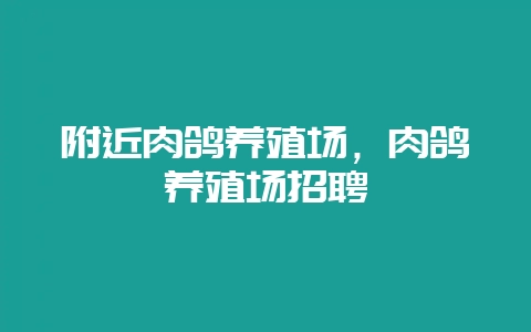 附近肉鸽养殖场,肉鸽养殖场招聘插图 附近肉鸽养殖场,肉鸽养殖场招聘插图