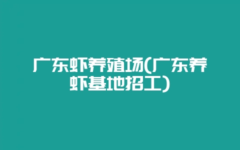 广东虾养殖场(广东养虾基地招工)-会东网