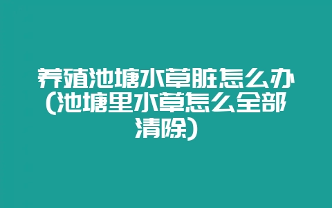 养殖池塘水草脏怎么办(池塘里水草怎么全部清除)插图 养殖池塘水草脏怎么办(池塘里水草怎么全部清除)插图